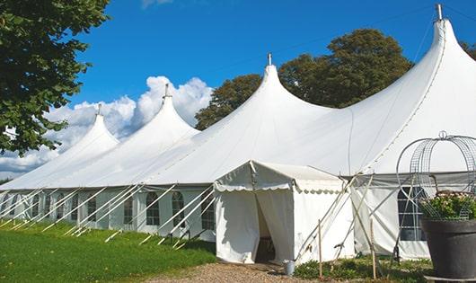 high-quality portable toilets stationed at a wedding, meeting the needs of guests throughout the outdoor reception in Alameda, CA